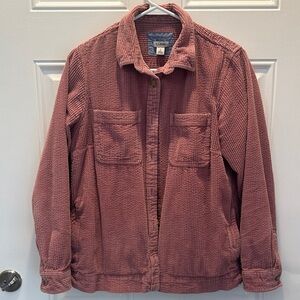 L.L. Bean Mauve Comfort Corduroy Relaxed Shirt Long Sleeve Jacket sz S
